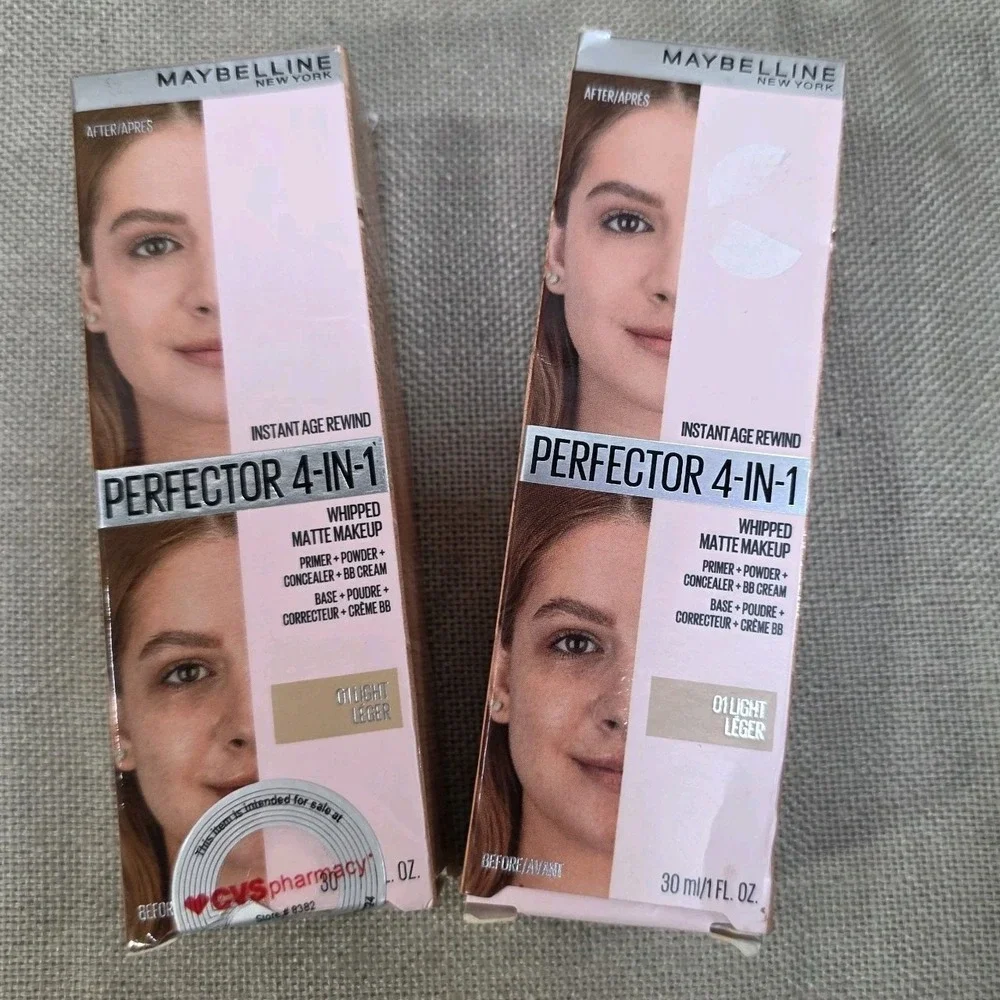 Bundle Of 2- Maybelline Perfector 4-in-1 Whipped Matte Makeup BB Cream 01 Light